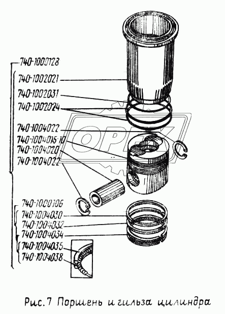 Поршень и гильза цилиндра