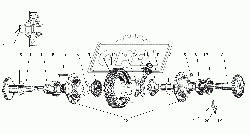 Дифференциал и полуоси среднего и заднего моста