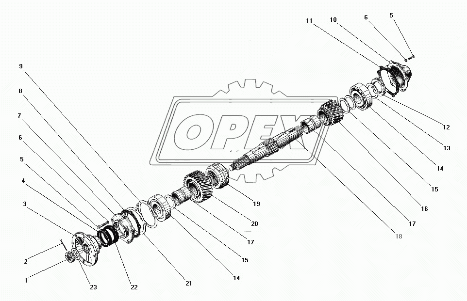 Первичный вал раздаточной коробки