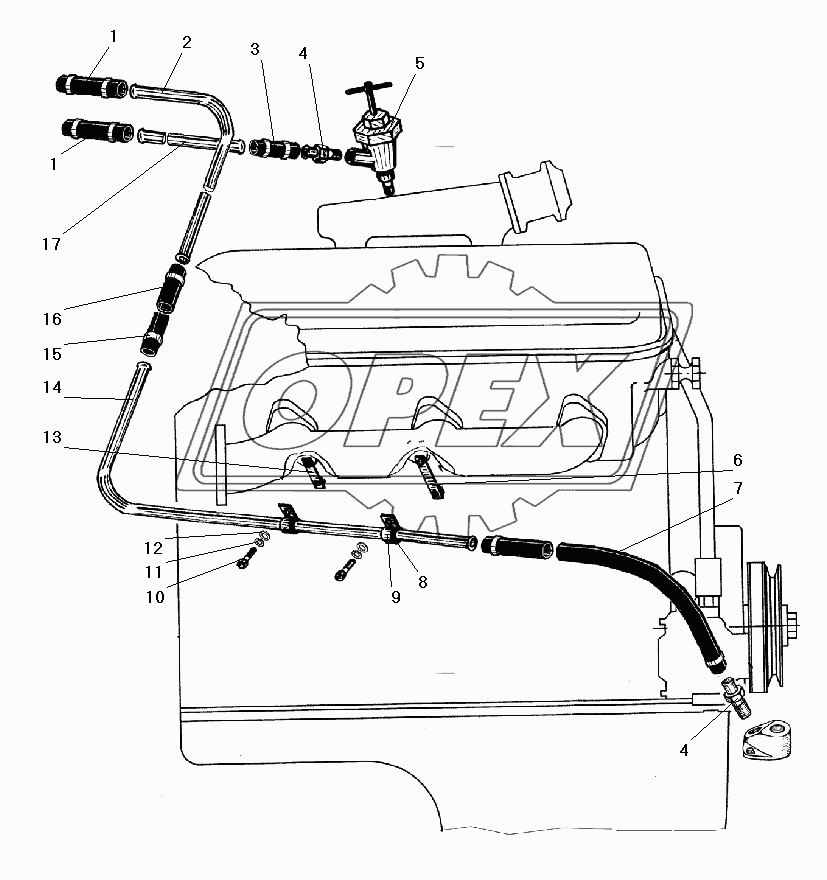Трубопроводы системы отопления кабины