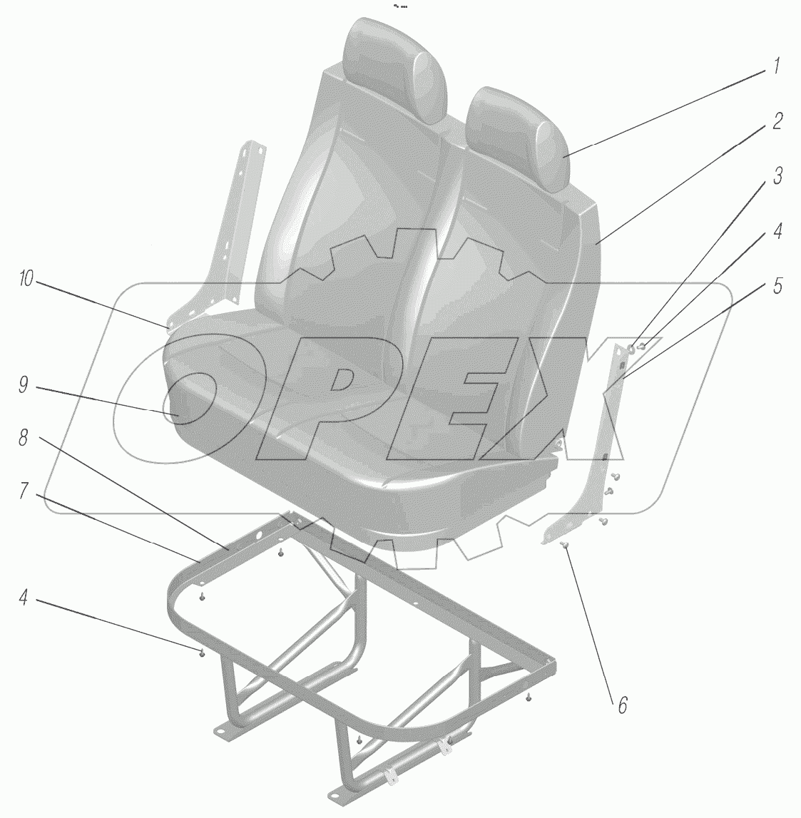  Сиденья двухместные;Double Seats