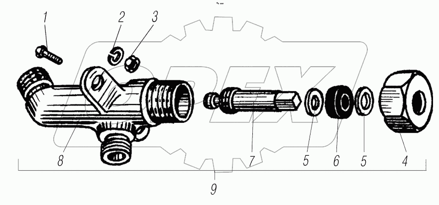  Кран колесный;Wheel cock