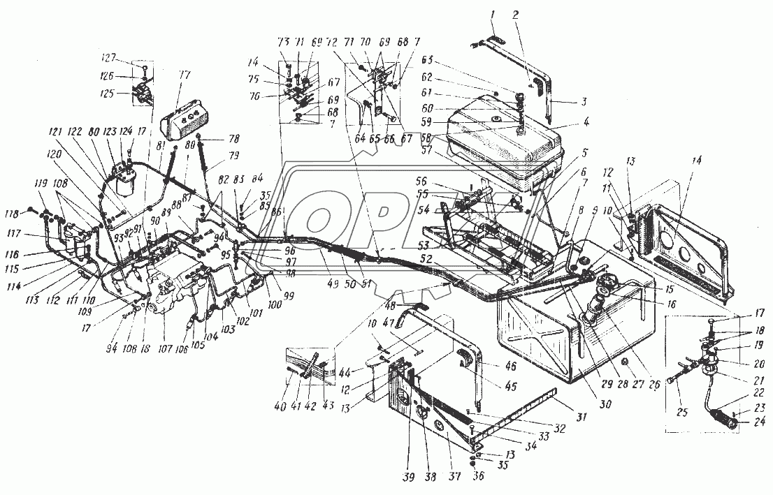 Система питания автомобиля Урал-4320