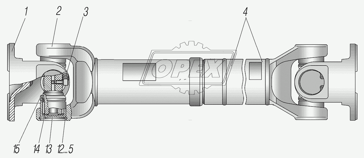 Вал карданный среднего моста