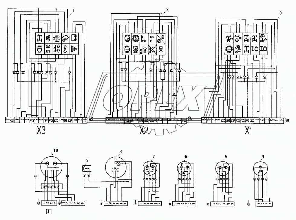 Схема электрическая панели приборов