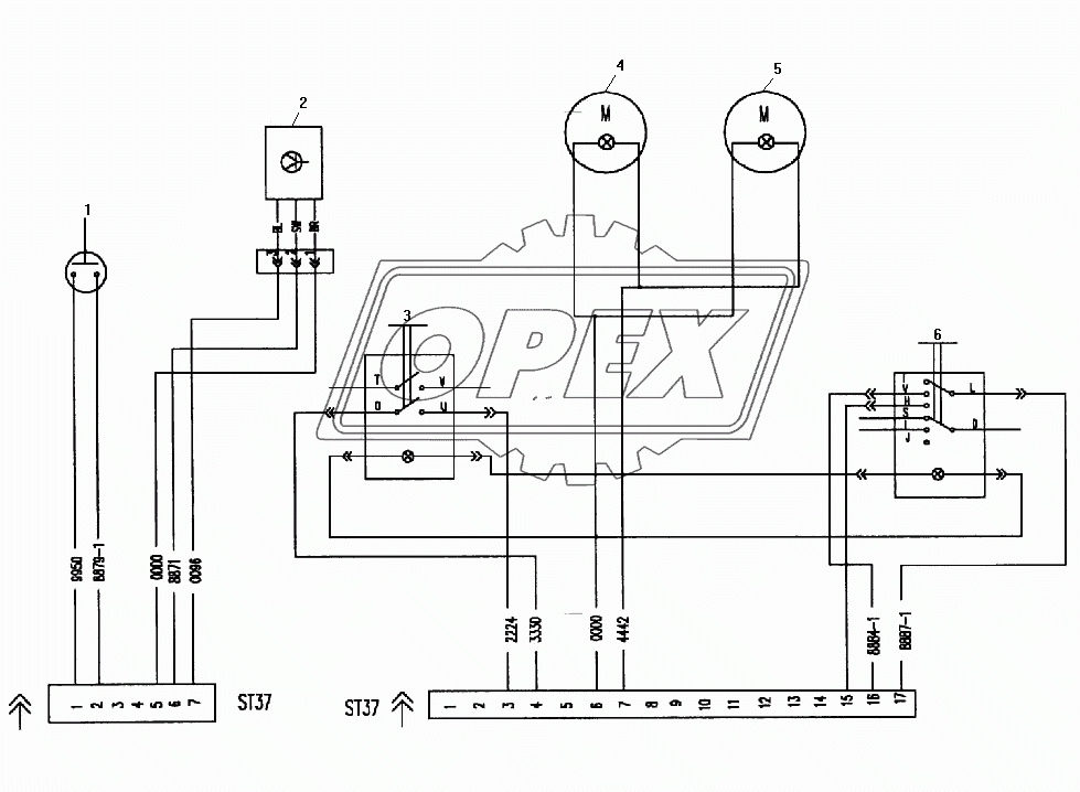 Схема электрическая подключения приборов на мотоотсеке