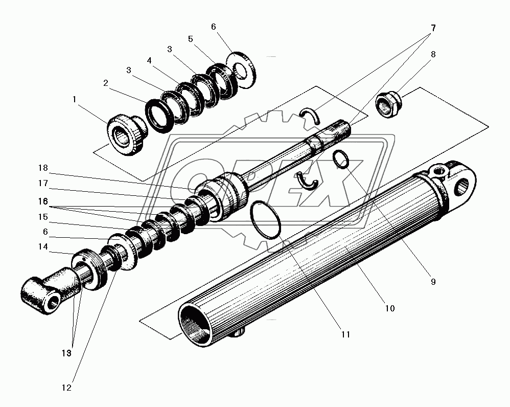 Гидроцилиндр закрывания боковых бортов платформы