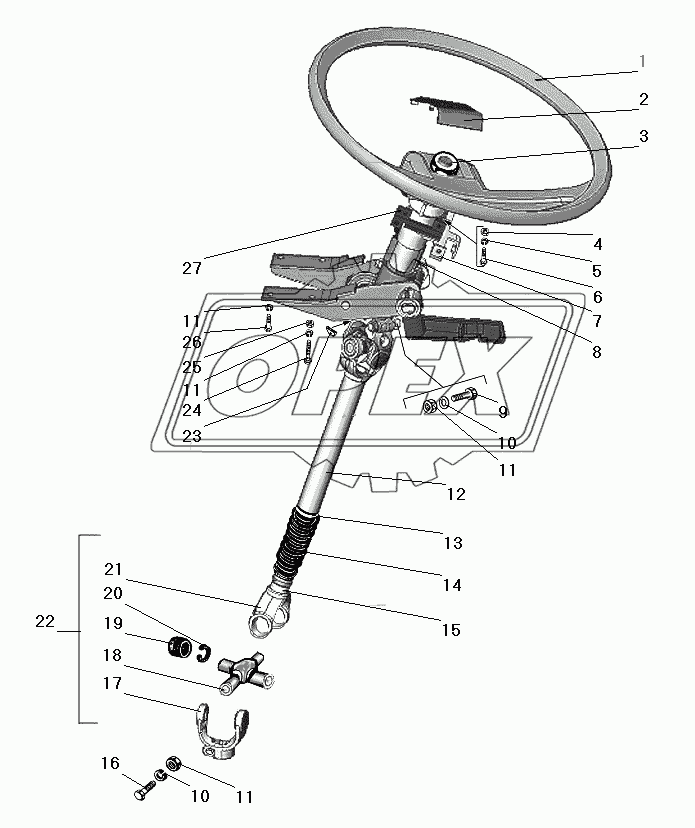 Колесо и вал рулевого управления