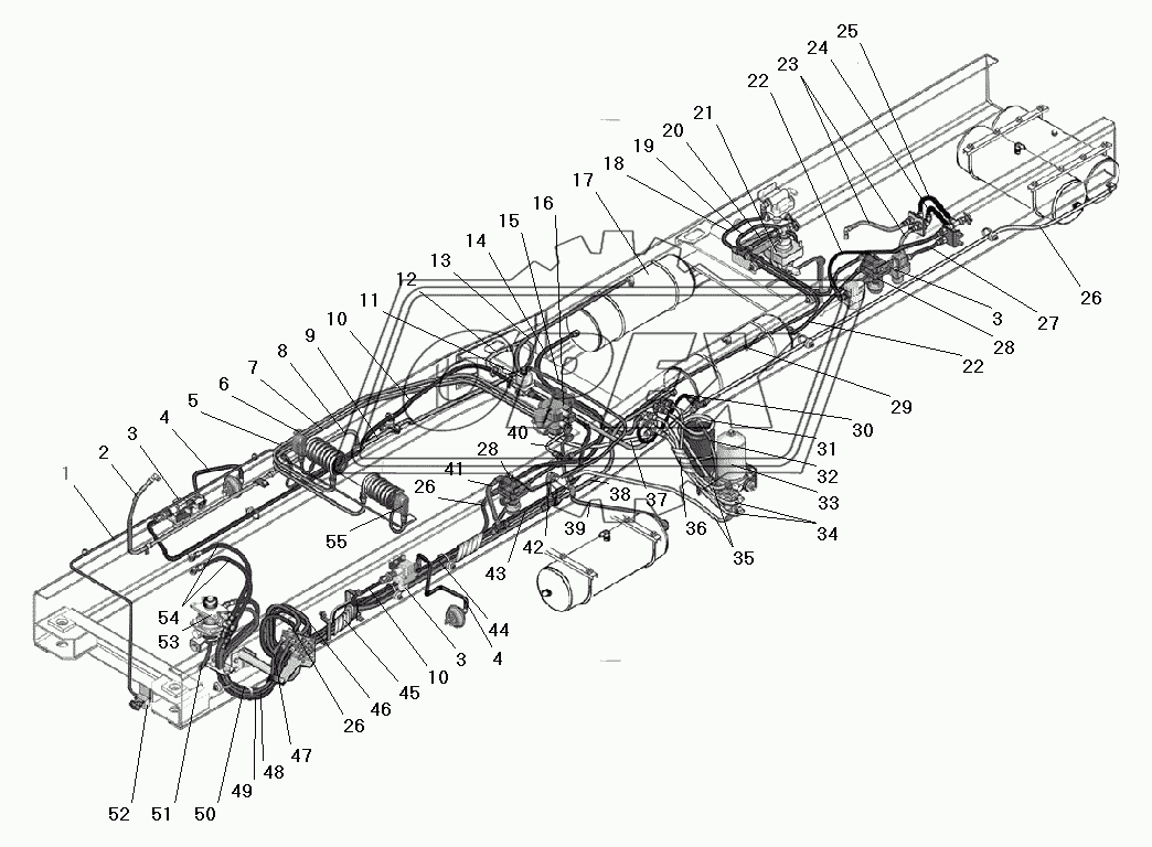 Трубопроводы и шланги привода рабочих тормозов