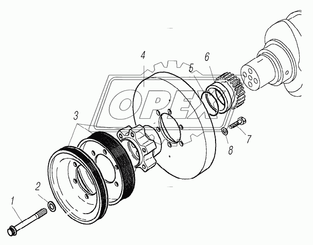 Демпфер и шкивы вала коленчатого