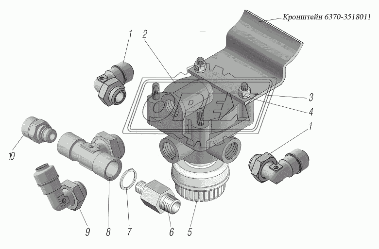 Установка клапана ускорительного