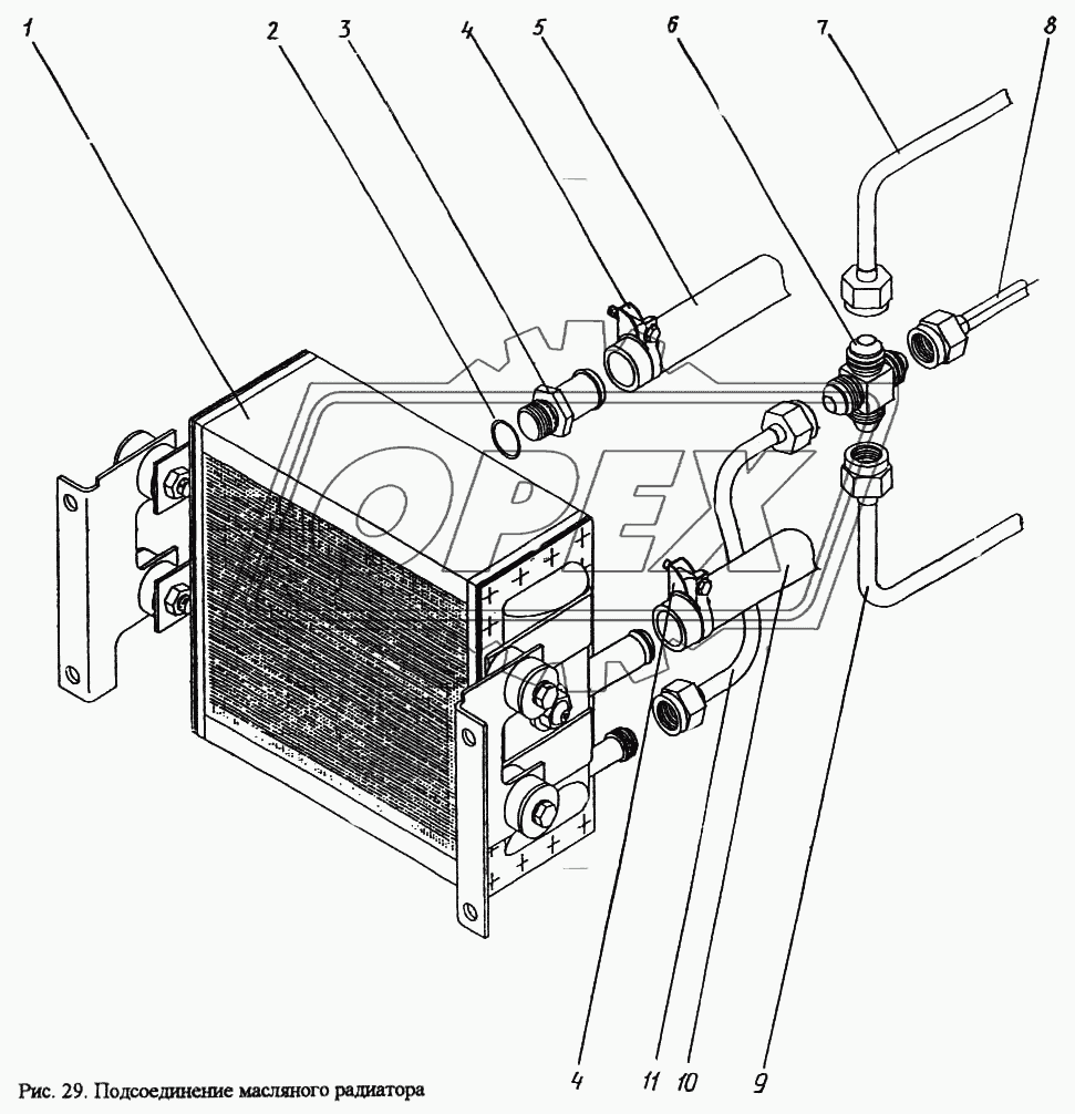 Подсоединение масляного радиатора