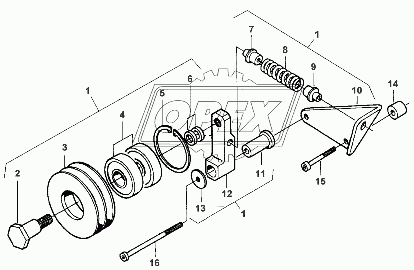 BELT TENSIONER FROM D 8595 UP TO F 4359