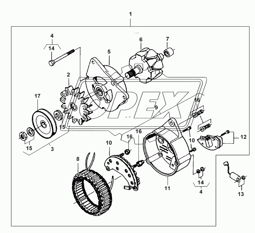 ALTERNATOR FROM D 8595