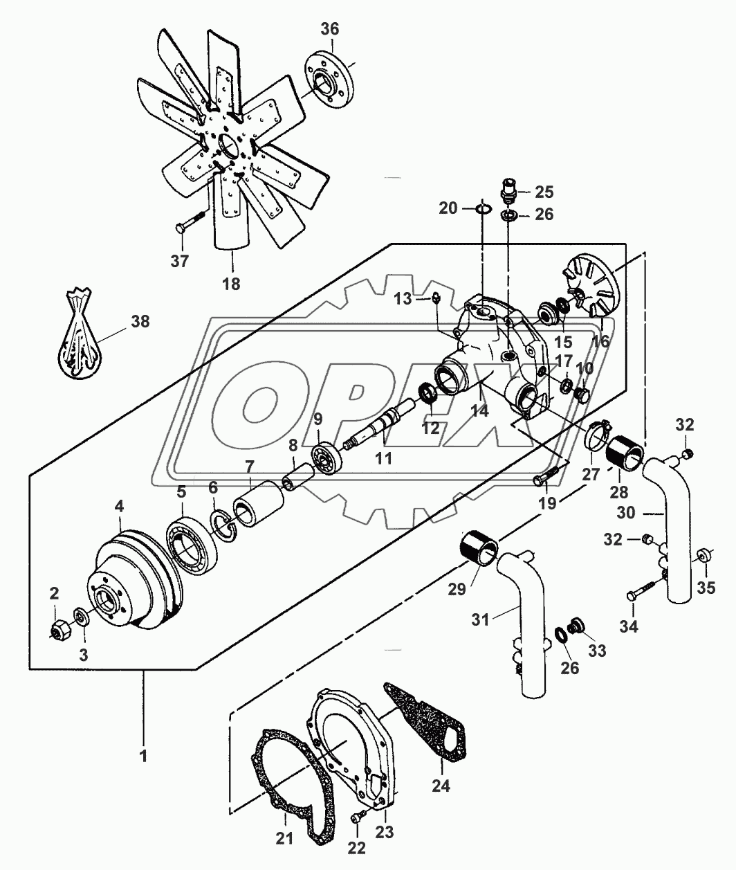 WATER PUMP - FROM NO D 5222