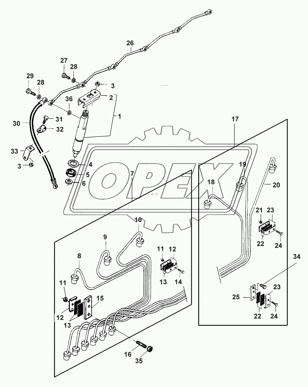 FUEL PIPINGS - MB 34/36 220 HP