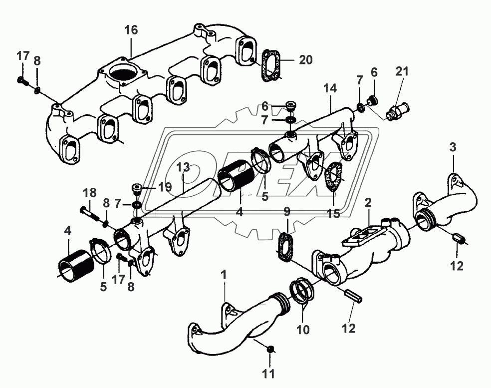 TURBOCHARGER-INLET AND EXHAUST MANIFOLD