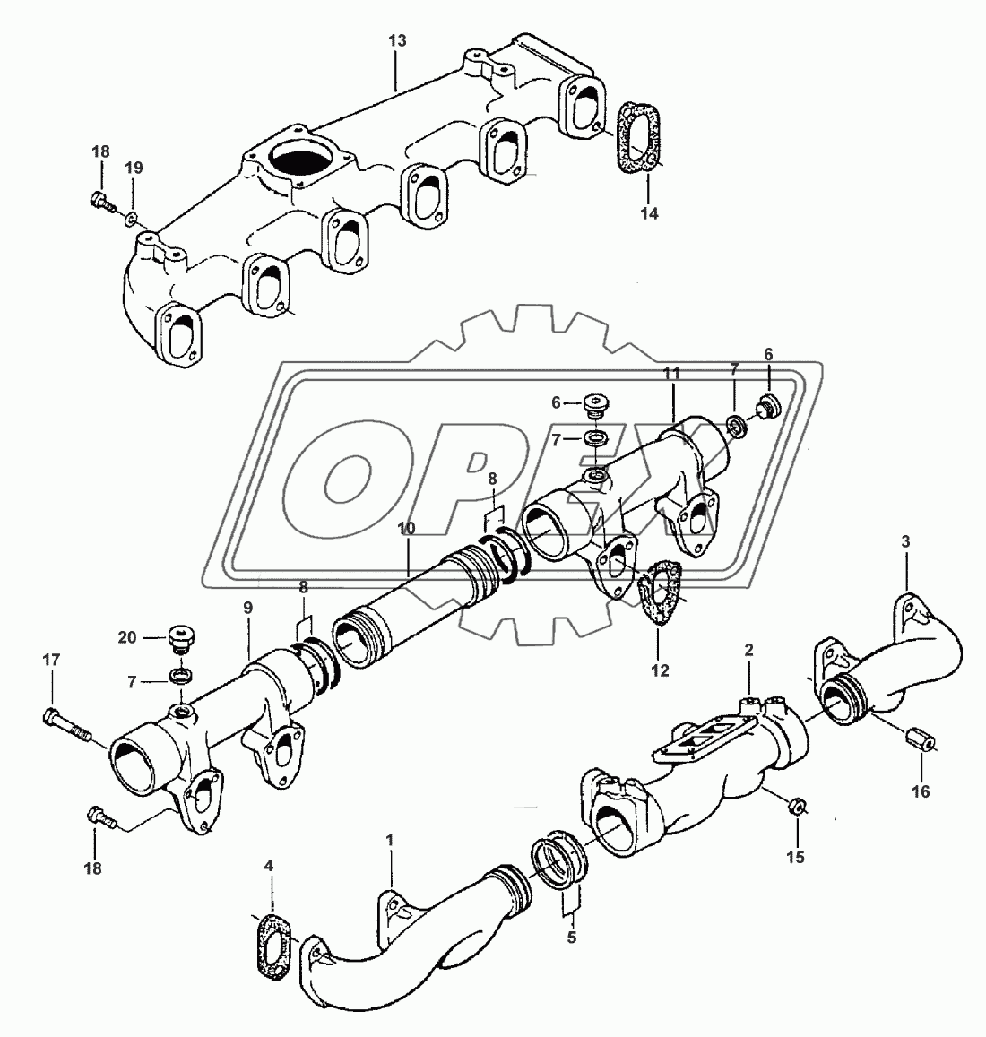 TURBOCHARGER-INLET AND EXHAUST MANIFOLD - FROM NO E 7656