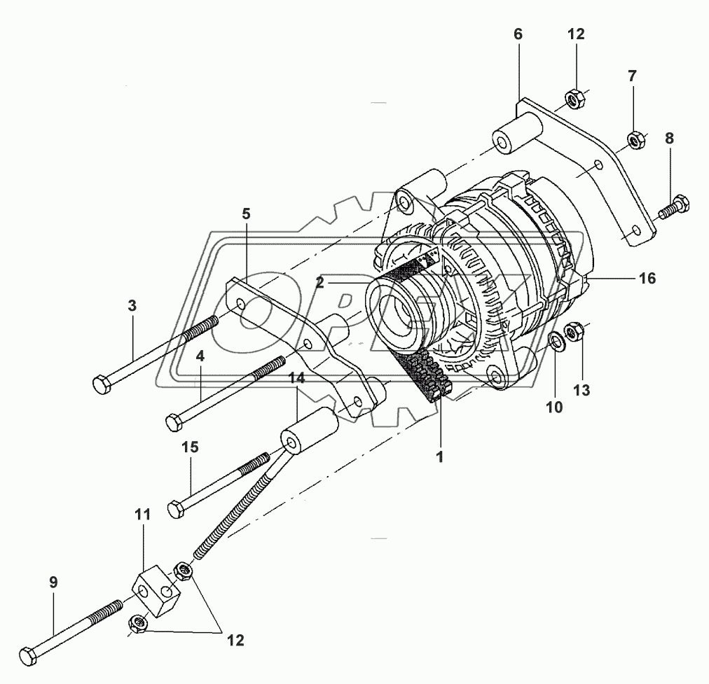ALTERNATOR - FROM NO K1001 MF7250/MF7252