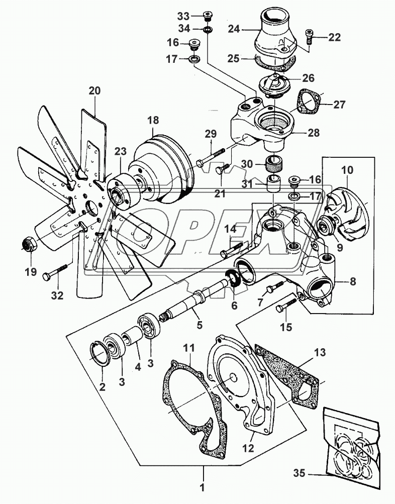 WATER PUMP - UP TO B 4804