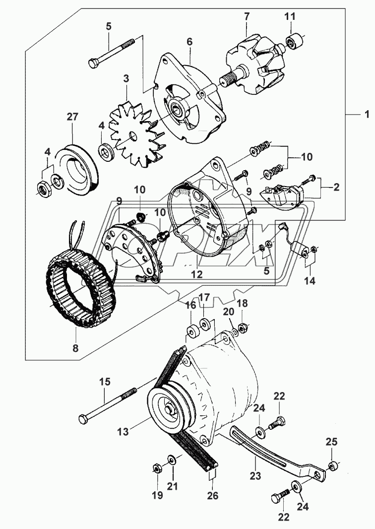 ALTERNATOR - LUCAS A127 - 65 AMP