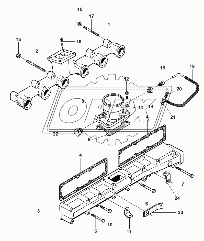 TURBOCHARGER-INLET AND EXHAUST MANIFOLD