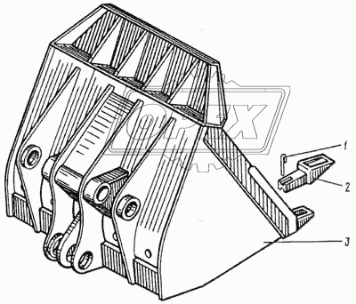 Ковш прямой лопаты вместимостью 1,6 м. куб.