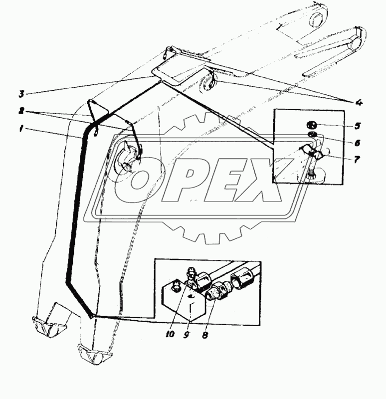 ЭО-6123.28.03.000 Трубопроводы смазки моноблочной стрелы