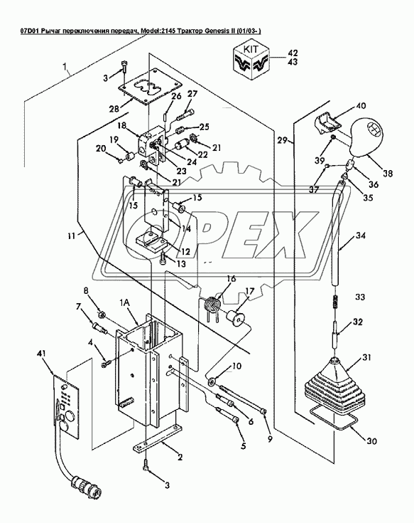 07D01 Рычаг переключения передач