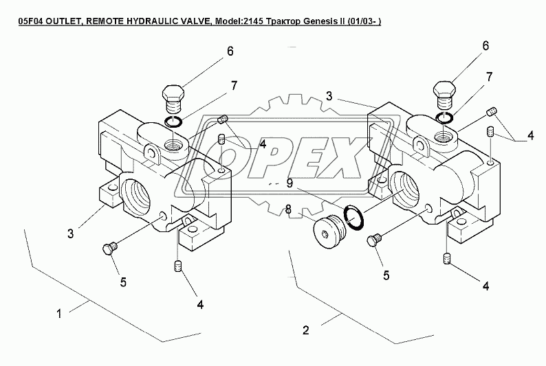 05F04 OUTLET, REMOTE HYDRAULIC VALVE