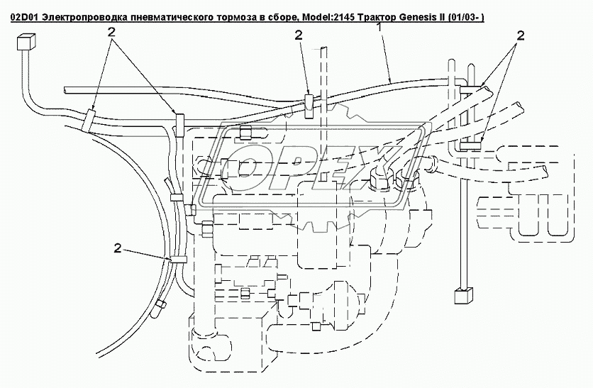 02D01 Электропроводка пневматического тормоза в сборе