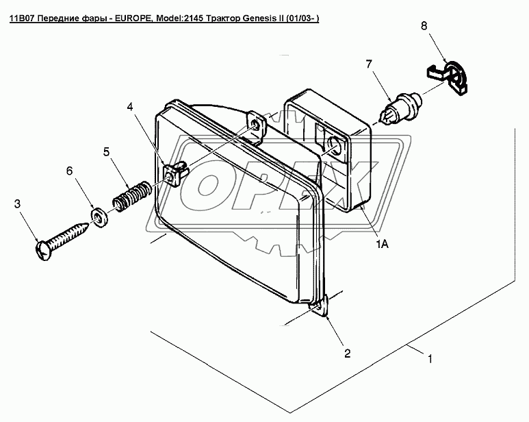 11B07 Передние фары - EUROPE