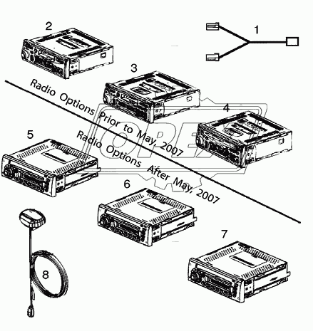 9RADIO Модели устанавливаемых магнитол, май 2007