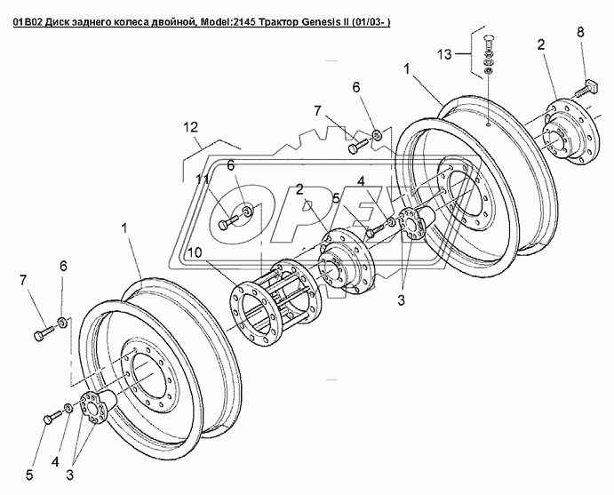 01B02 Диск заднего колеса двойной