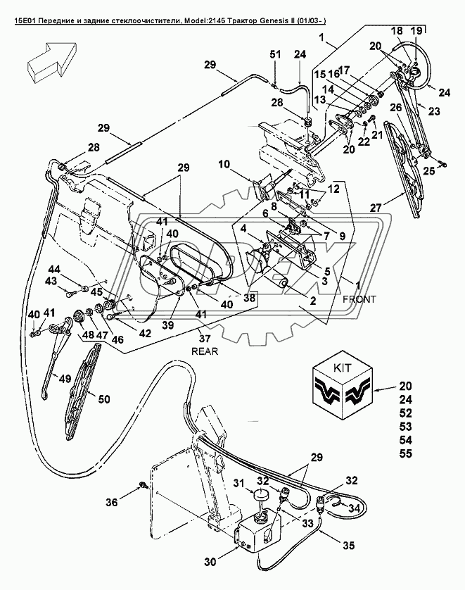 15E01 Передние и задние стеклоочистители