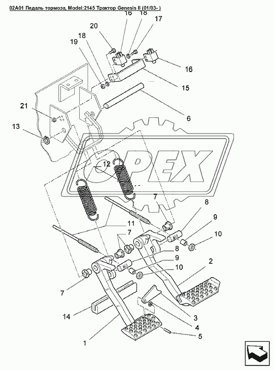 02A01 Педаль тормоза