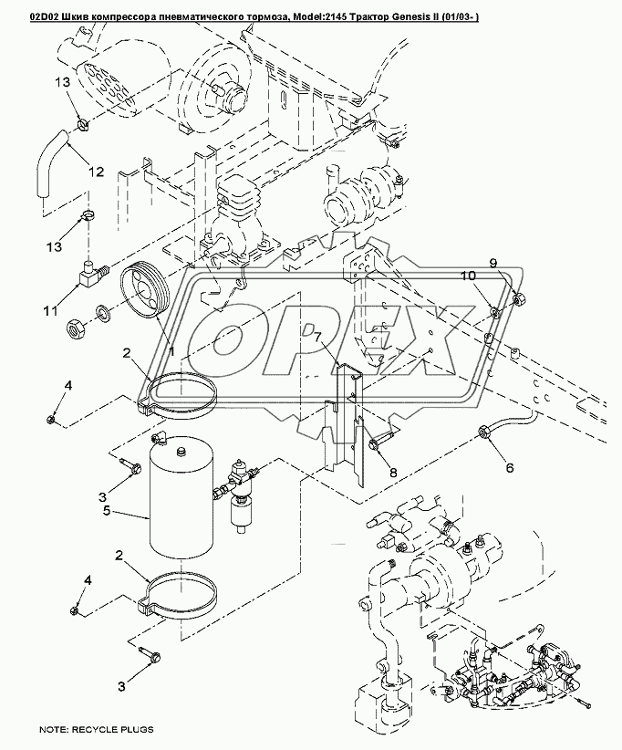 02D02 Шкив компрессора пневматического тормоза