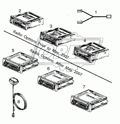 9RADIO Модели устанавливаемых магнитол, май 2007