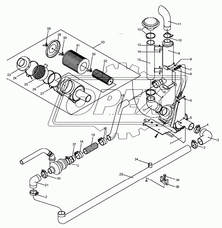 1ENG01 Выпускная и впускная система двигателя, HHP-L4WD