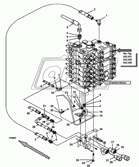 6HYD04a Гидравлический клапан навесного оборудования, секция 4 и 6