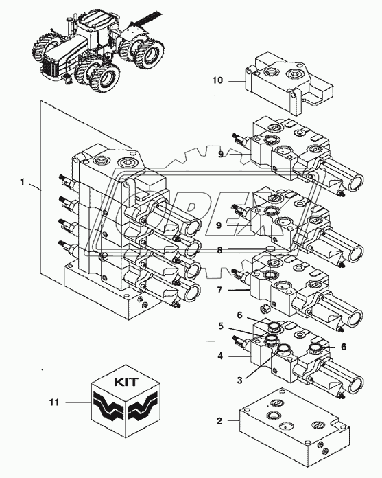 6VLV01 Клапан гидравлический, 4 секция Standard