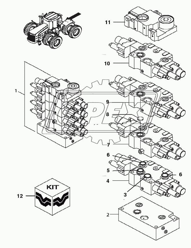 6VLV03 Клапан гидравлический, 4 секция EHR-L/Hpl