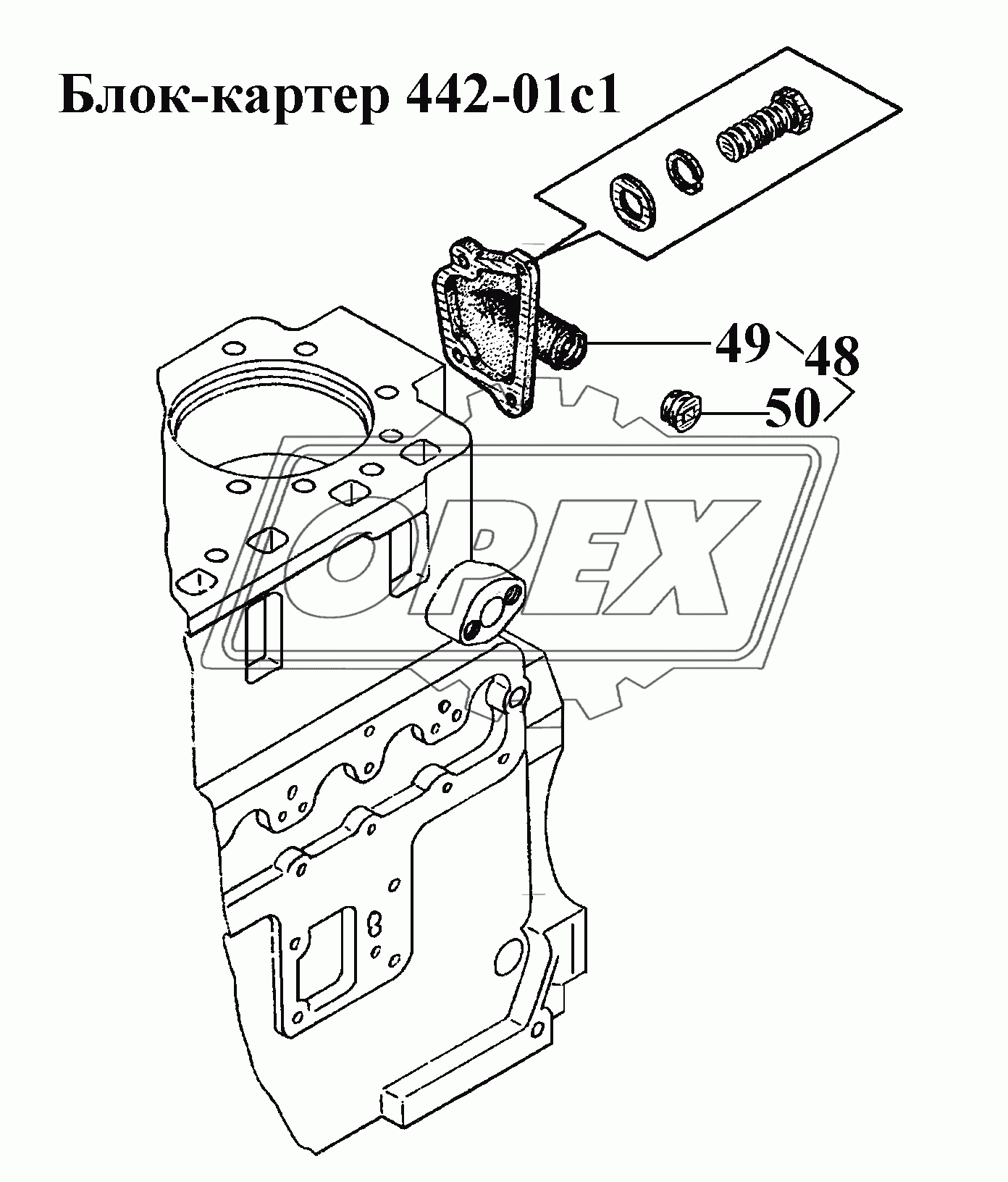 Блок картер 442-01с1 (3)