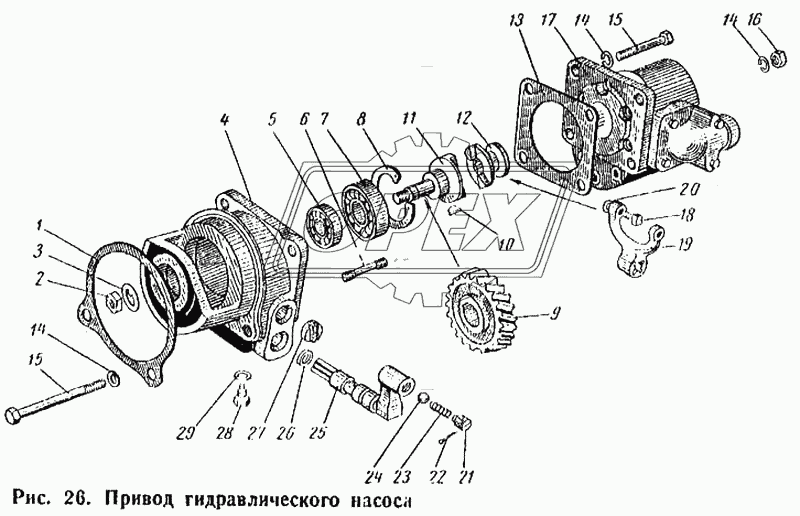 Привод гидравлического насоса