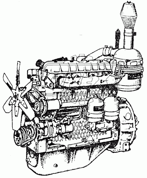 Общий вид дизеля А-41 (вид слева)