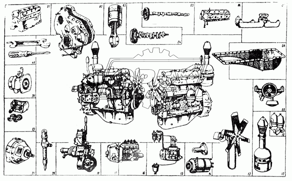 Рисованное оглавление дизеля А-41
