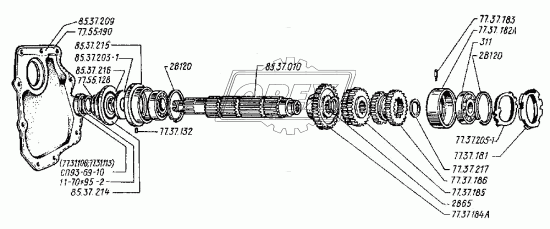 Коробка передач. Вал первичный