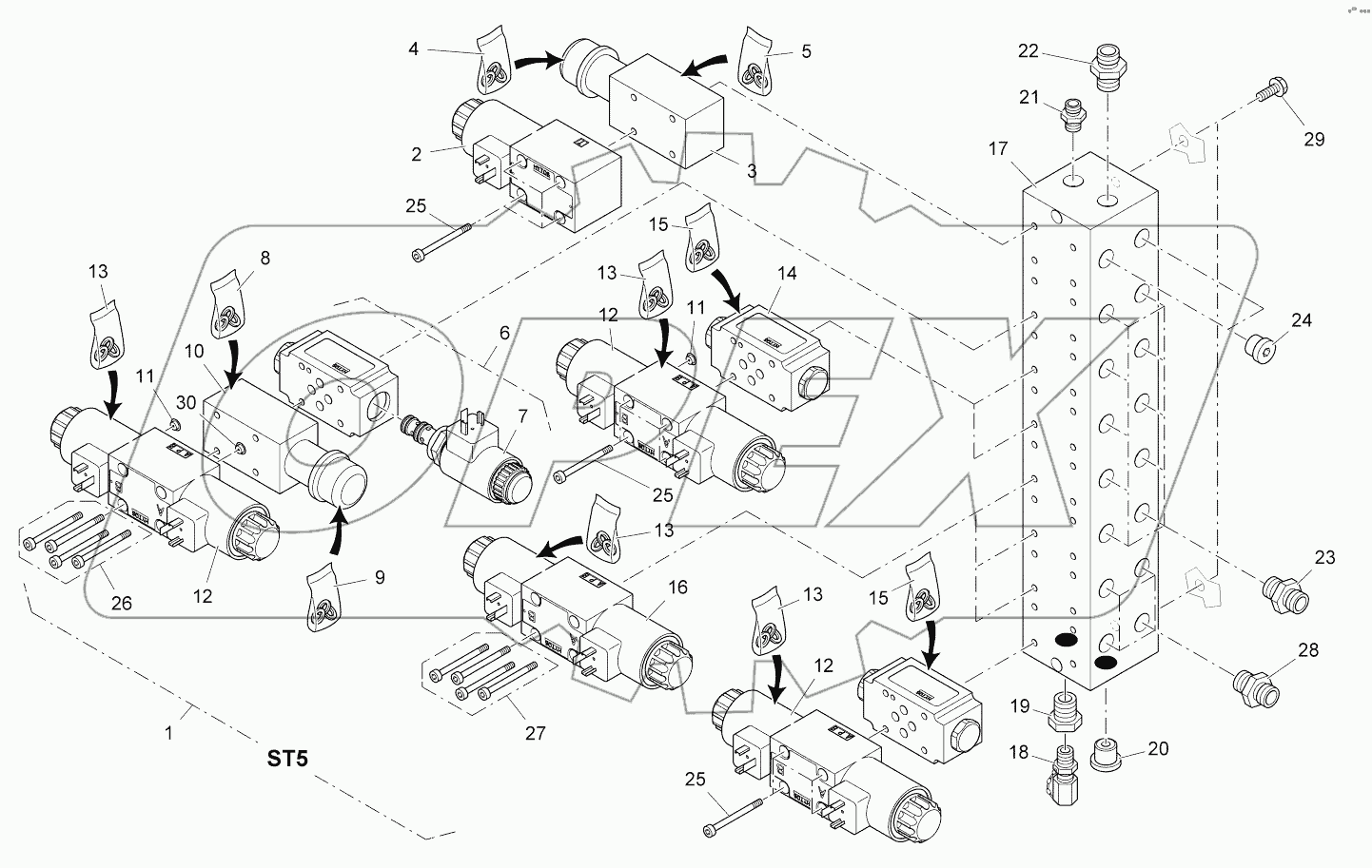  VALVE BLOCK: HYDRAULIC RAMS