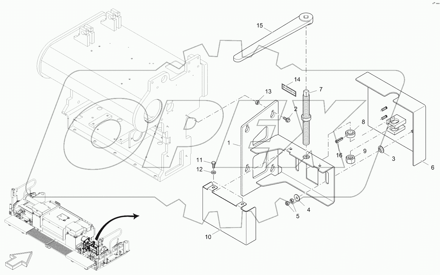  STRIKE-OFF PLATE, RH 0,39M