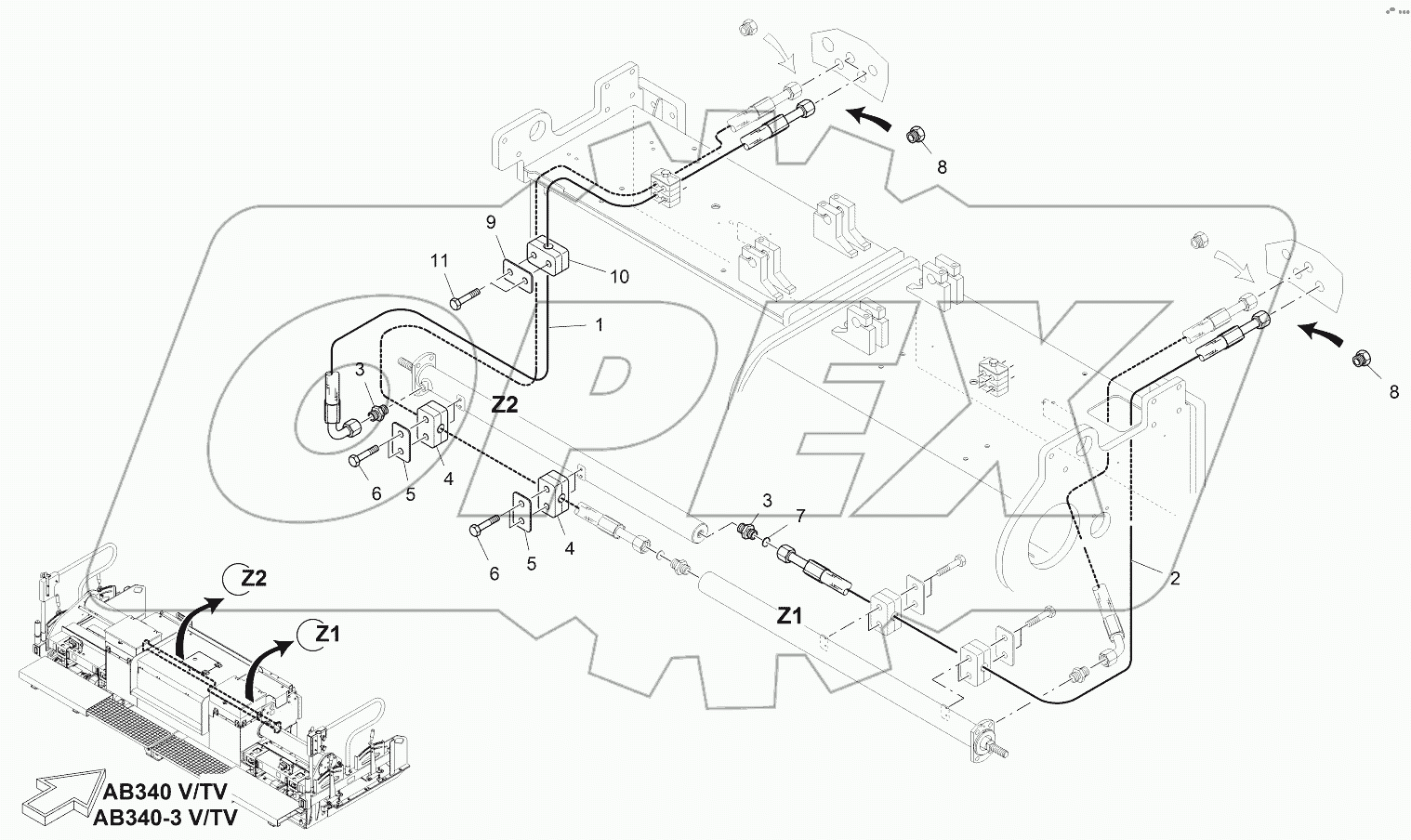  HYDRAULIC RAM 2, LEFT SIDE
